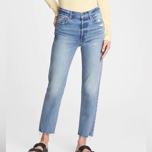 Gap Jeans Womens 0/25 High Rise Cheeky Straight Leg Medium Light Wash Jeans